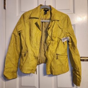 Slightly Worn Yellow Pleather Jacket